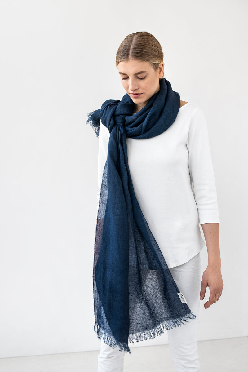 Navy linen 2025 scarf