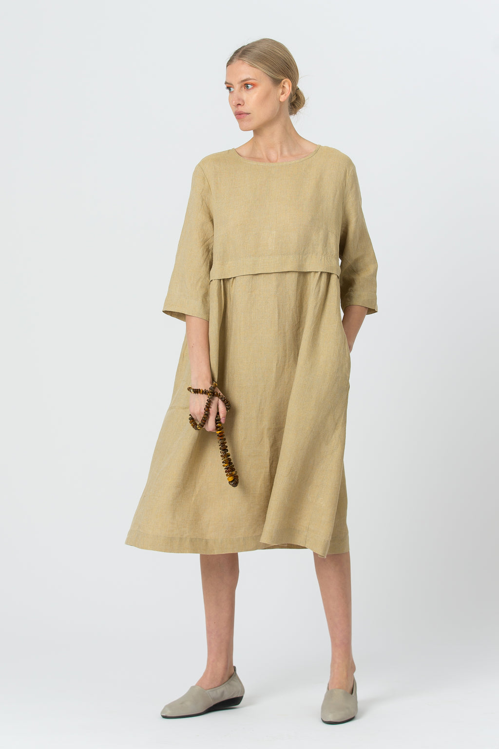 Linen Dress MONIKA gold
