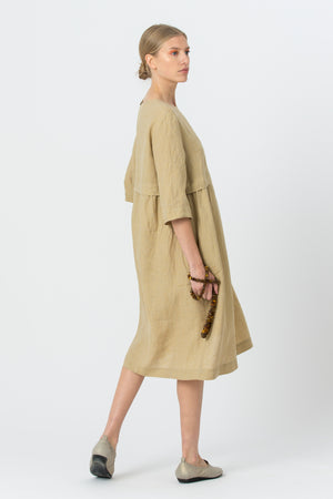 Linen Dress MONIKA gold