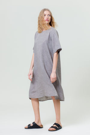 Linen Dress JŪRA graphite grey