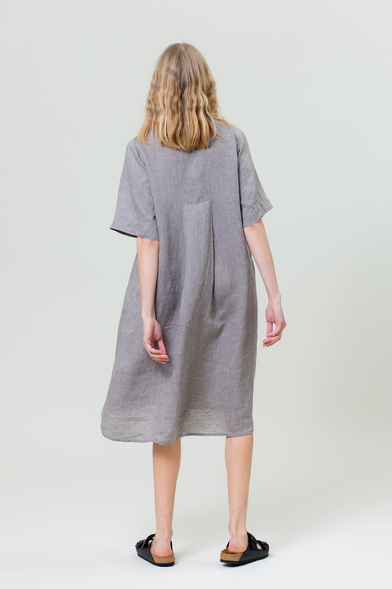 Linen Dress JŪRA graphite grey
