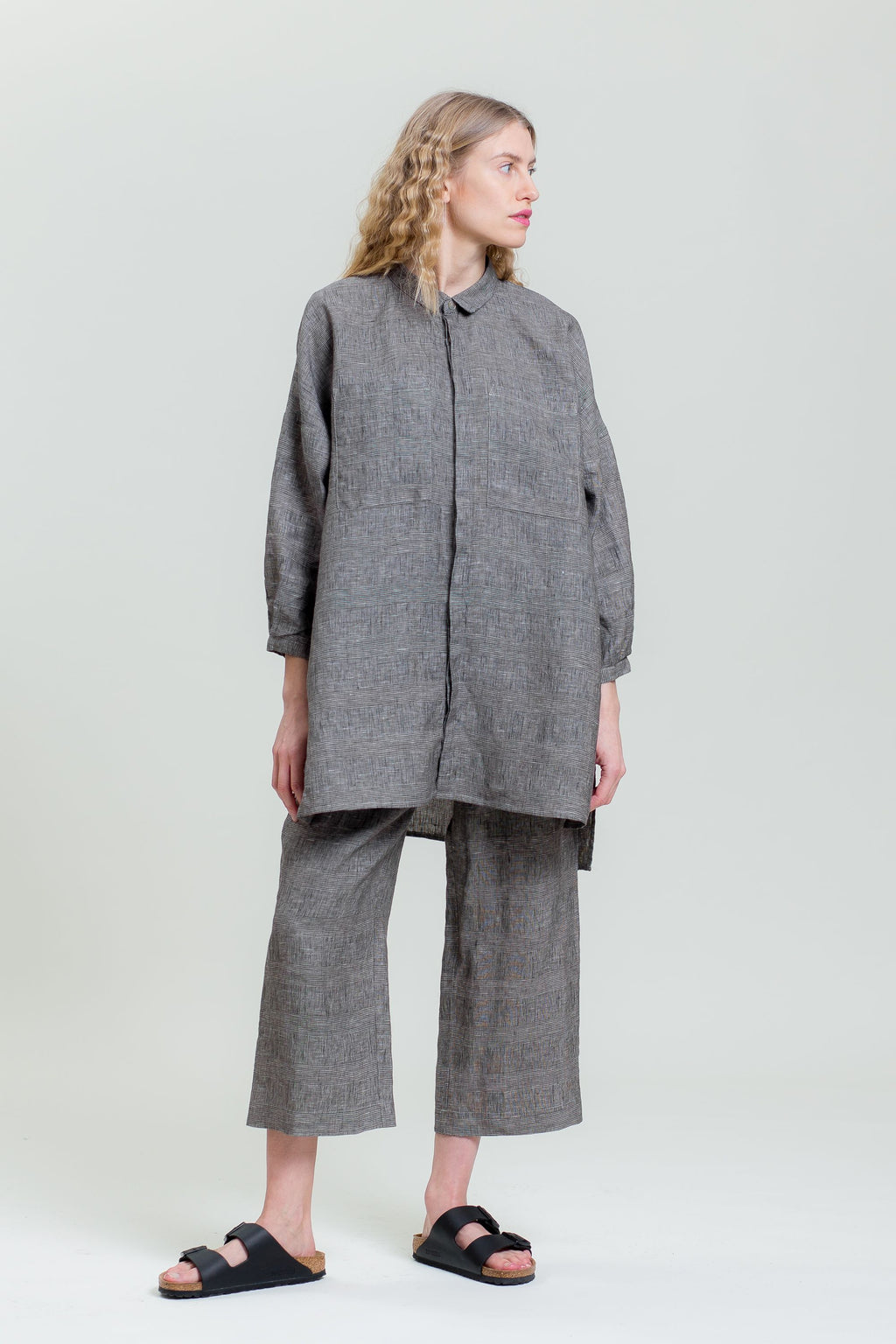 Linen Shirt VANDA graphite grey
