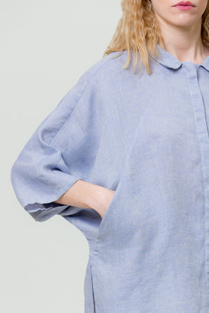 Linen Shirt GINTĖ sunset sky blue