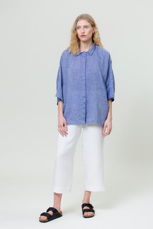 Linen Shirt GINTĖ sunset navy