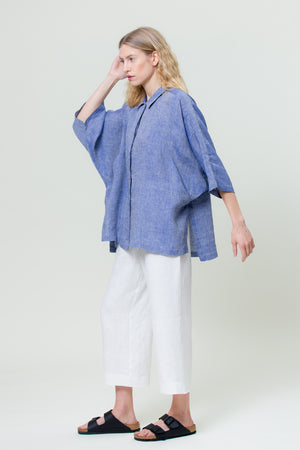 Linen Shirt GINTĖ sunset navy