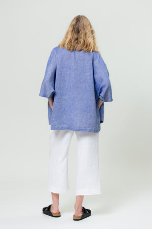 Linen Shirt GINTĖ sunset navy