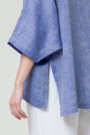 Linen Shirt GINTĖ sunset navy