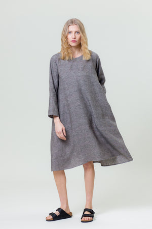 Linen Dress GIEDRĖ graphite grey