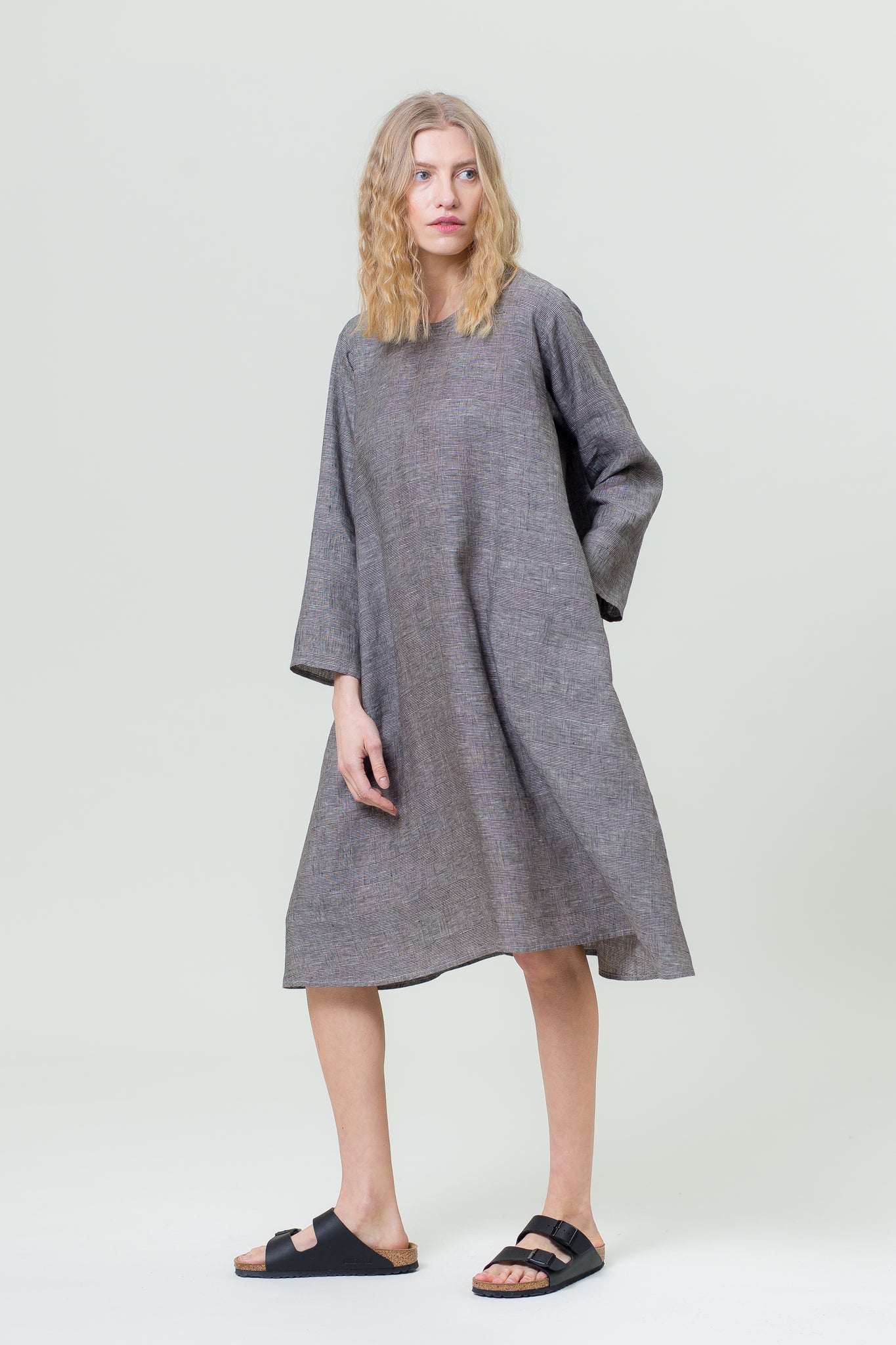 Linen Dress GIEDRĖ graphite grey