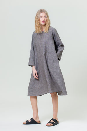Linen Dress GIEDRĖ graphite grey