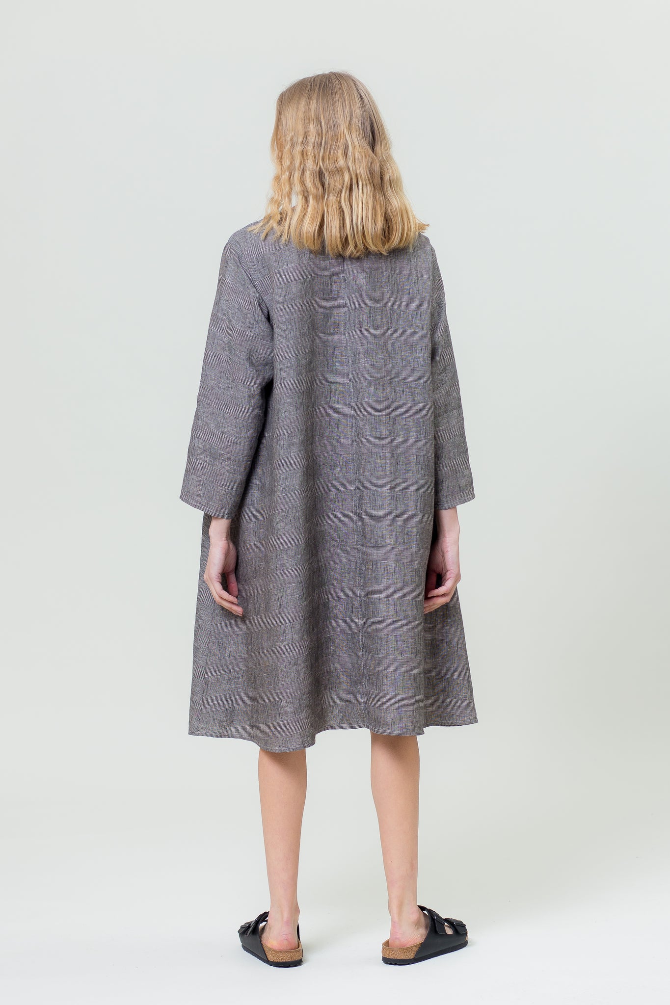 Linen Dress GIEDRĖ graphite grey