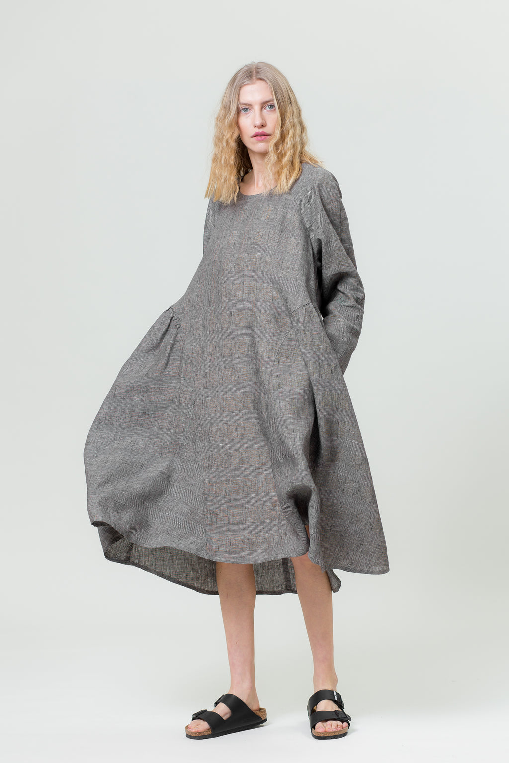 Linen Dress AISTĖ graphite grey