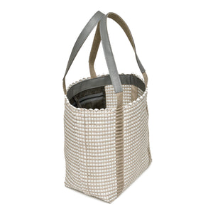Handwoven Tote Bag AUSTĖ #01 white