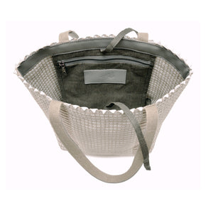 Handwoven Tote Bag AUSTĖ #01 white