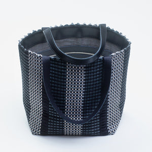 Handwoven Bag AUSTĖ #20 black and grey leather