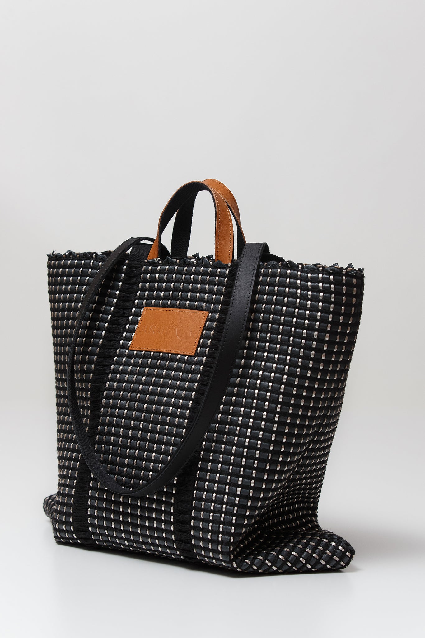 Handwoven Bag Austė #45 Black / Silver