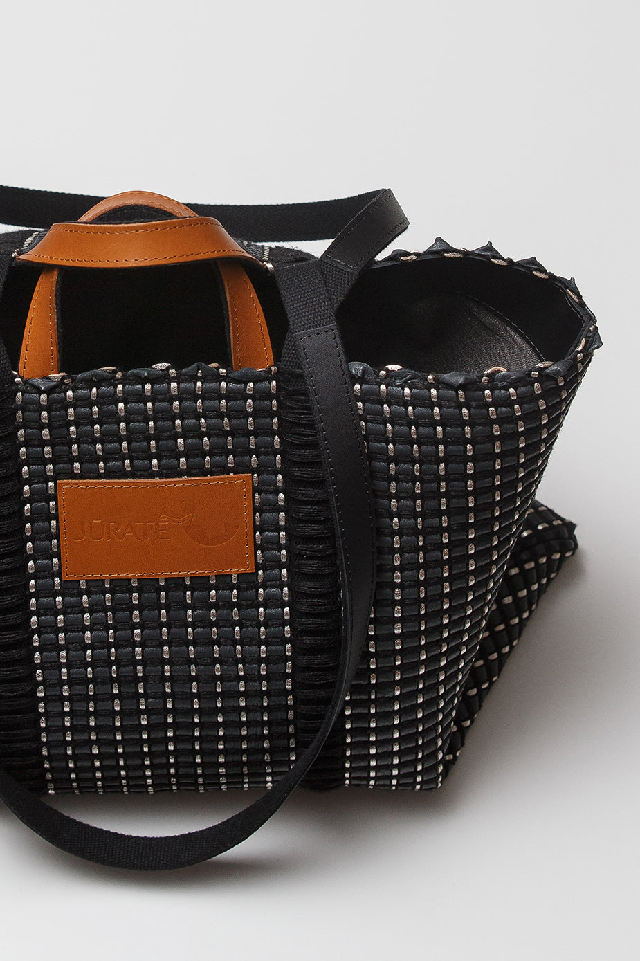 Handwoven Bag Austė #45 Black / Silver