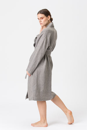 Linen Kimono-Bathrobe SMILTĖ graphite grey